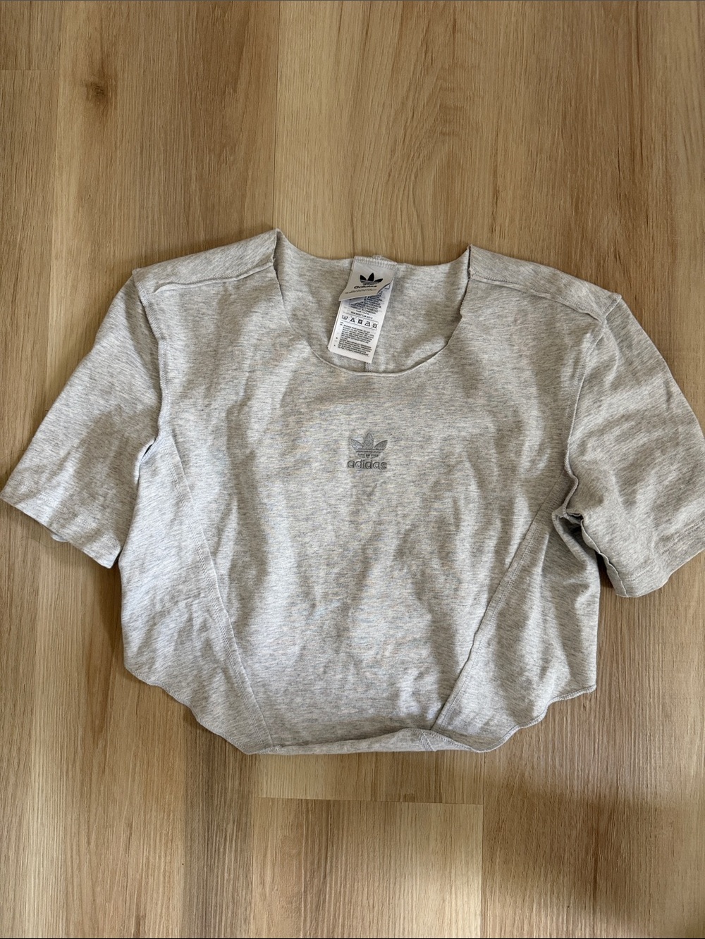adidas Gray Cropped Crewneck Tee